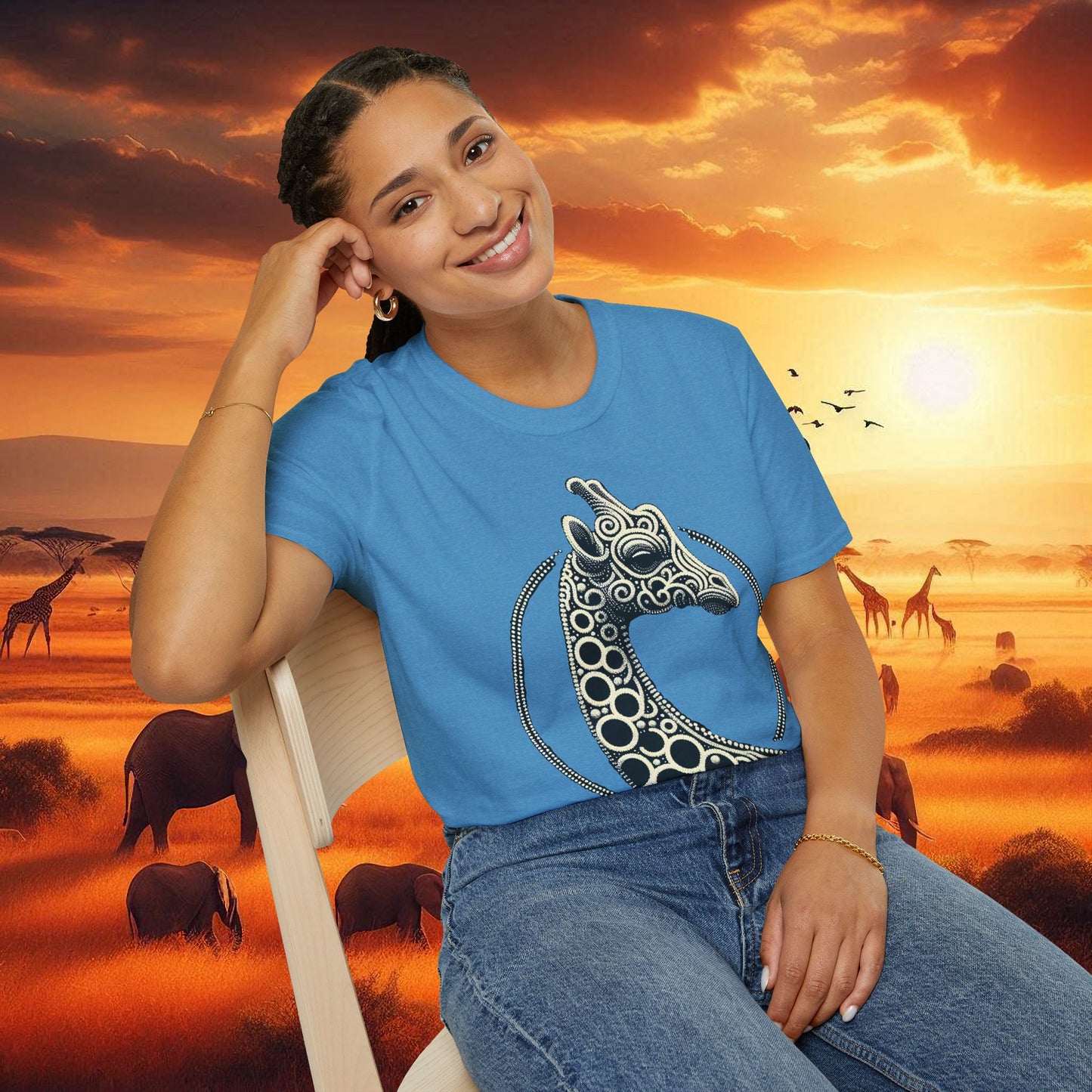 Beaded Giraffe T-Shirt - Kenya and Africa Inspired
