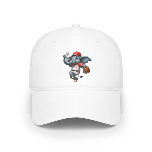 White Playful Elephant Baseball Cap