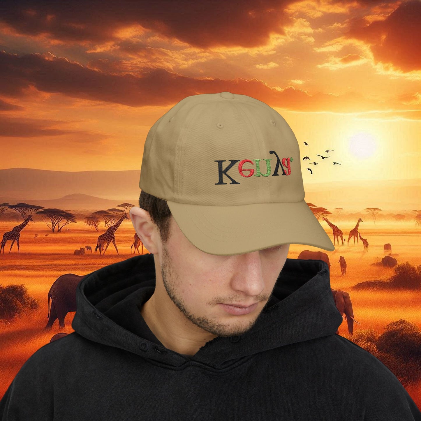 Kenya Inverted Embroidered Cap in Multi-Color