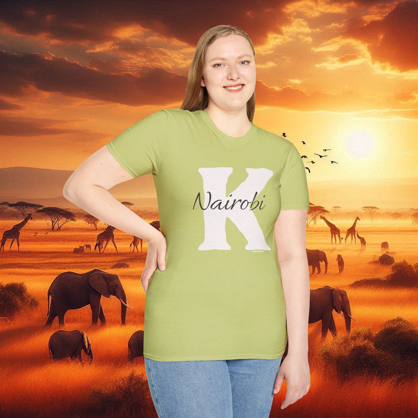 Graphic Tee: K with Nairobi Unisex Softstyle T-Shirt