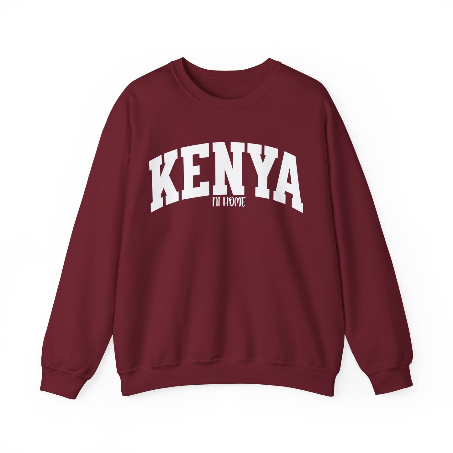 Kenya Ni Home Crewneck Sweatshirt — "Kenya It's Home" Collegiate Pullover