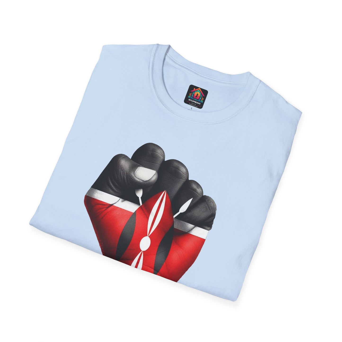 Kenyan Harambee Unisex T-Shirt with Black Fist and Kenyan Flag