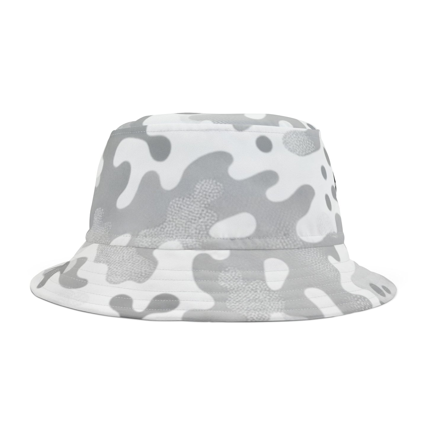 Grey Camo Bucket Hat — All-Over Print Casual Outdoor Sun Hat