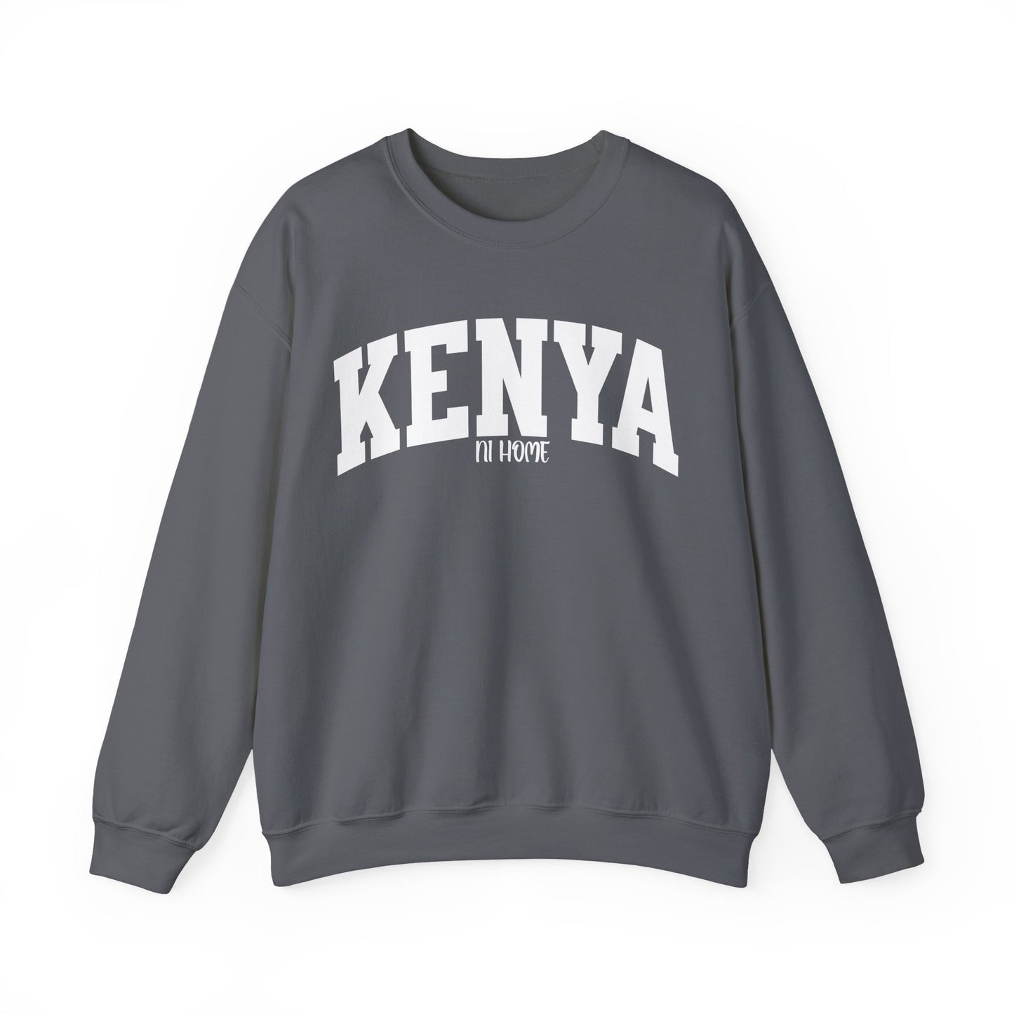 Kenya Ni Home Crewneck Sweatshirt — "Kenya It's Home" Collegiate Pullover
