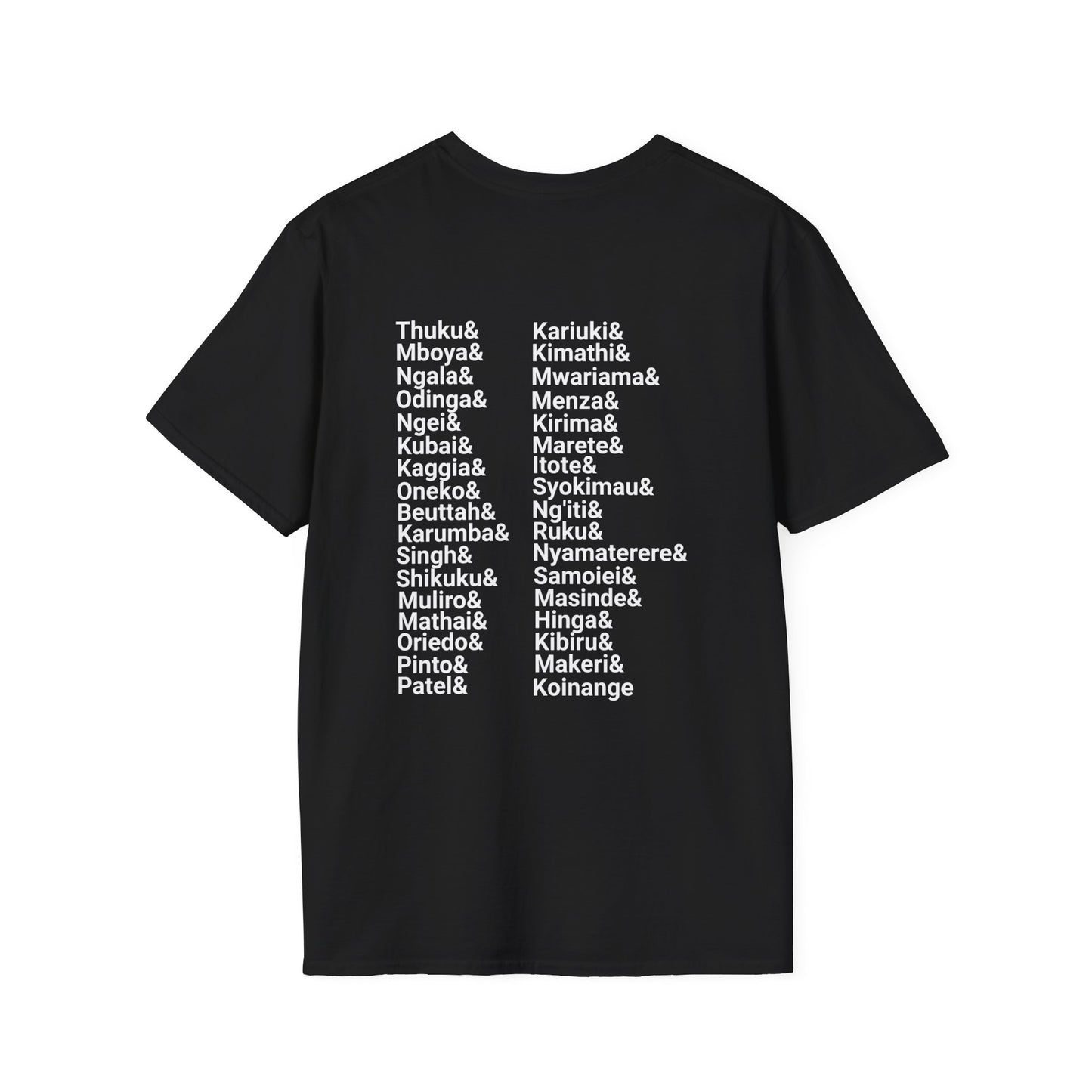 Kenyan Freedom Fighters Full List Black T-Shirt