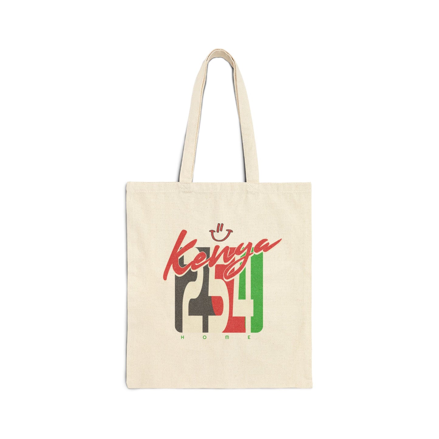 Tote Bag —Happy Kenya 254 Flag Graphic Cotton Canvas Tote