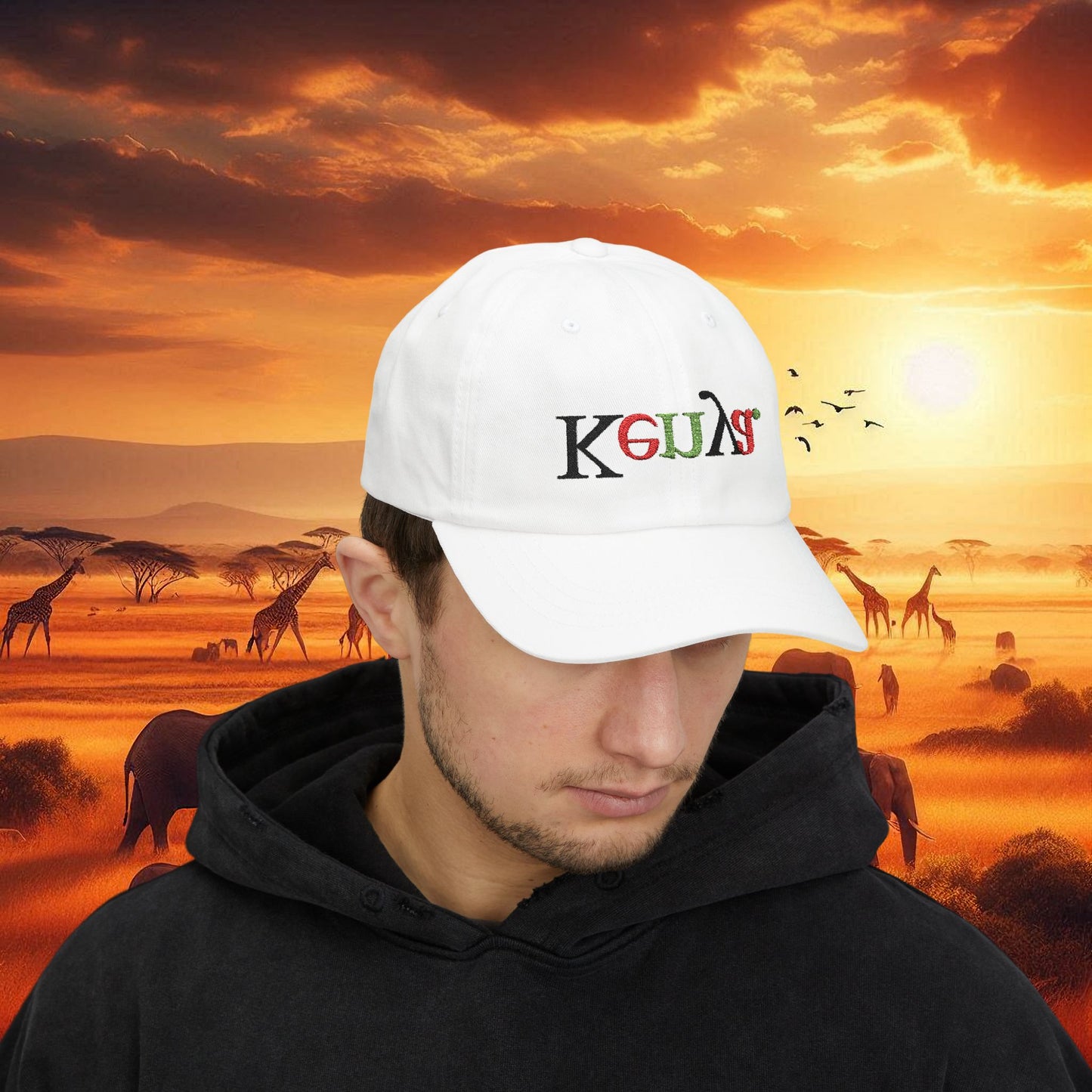 Kenya Inverted Embroidered Cap in Multi-Color