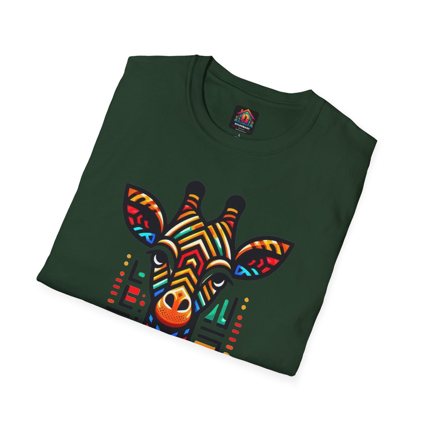 Giraffe T-Shirt with African Bead Design