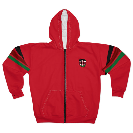 Kenyan Striped Sleeve Zip Hoodie