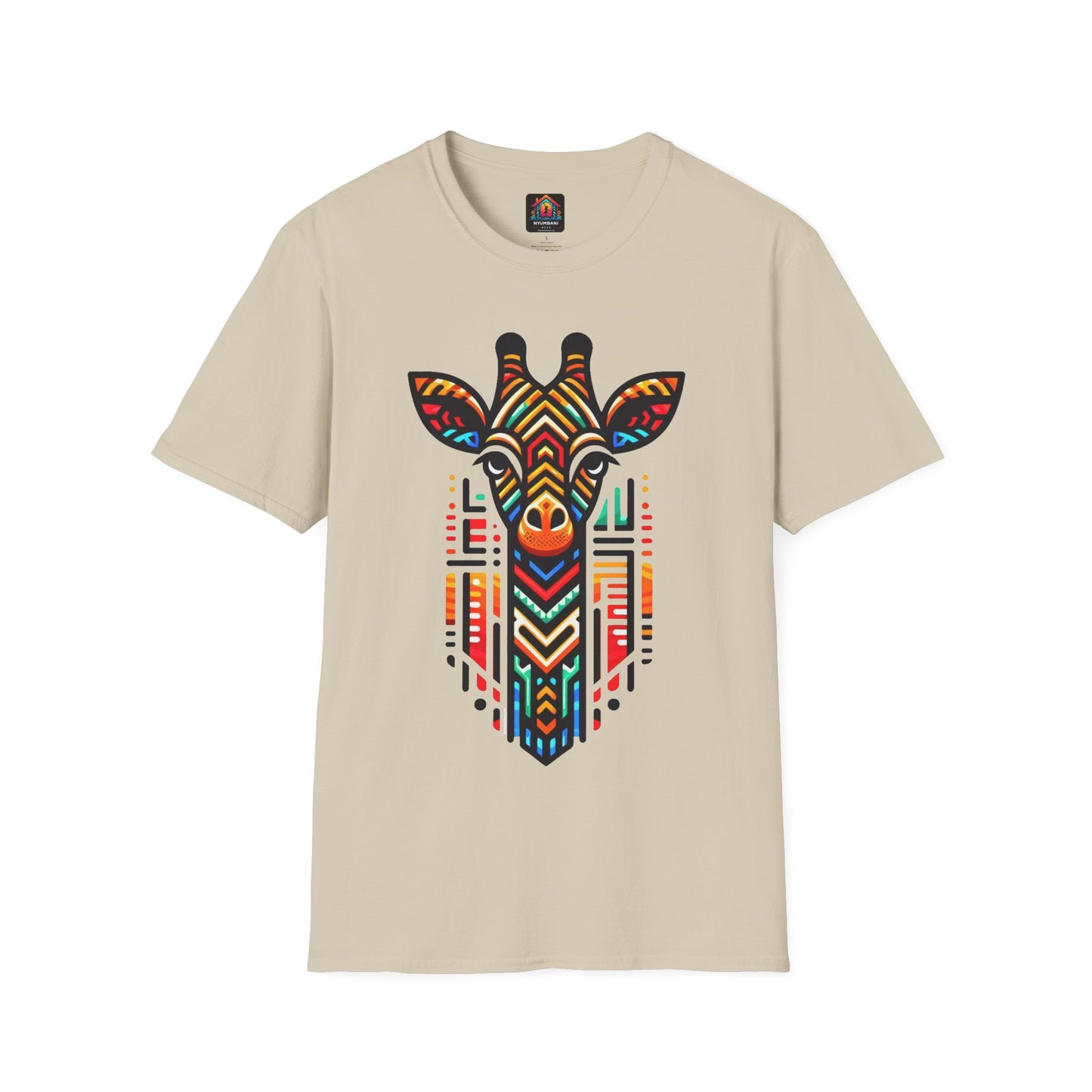 Giraffe T-Shirt with African Bead Design