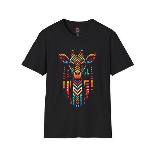 Giraffe T-Shirt with African Bead Design