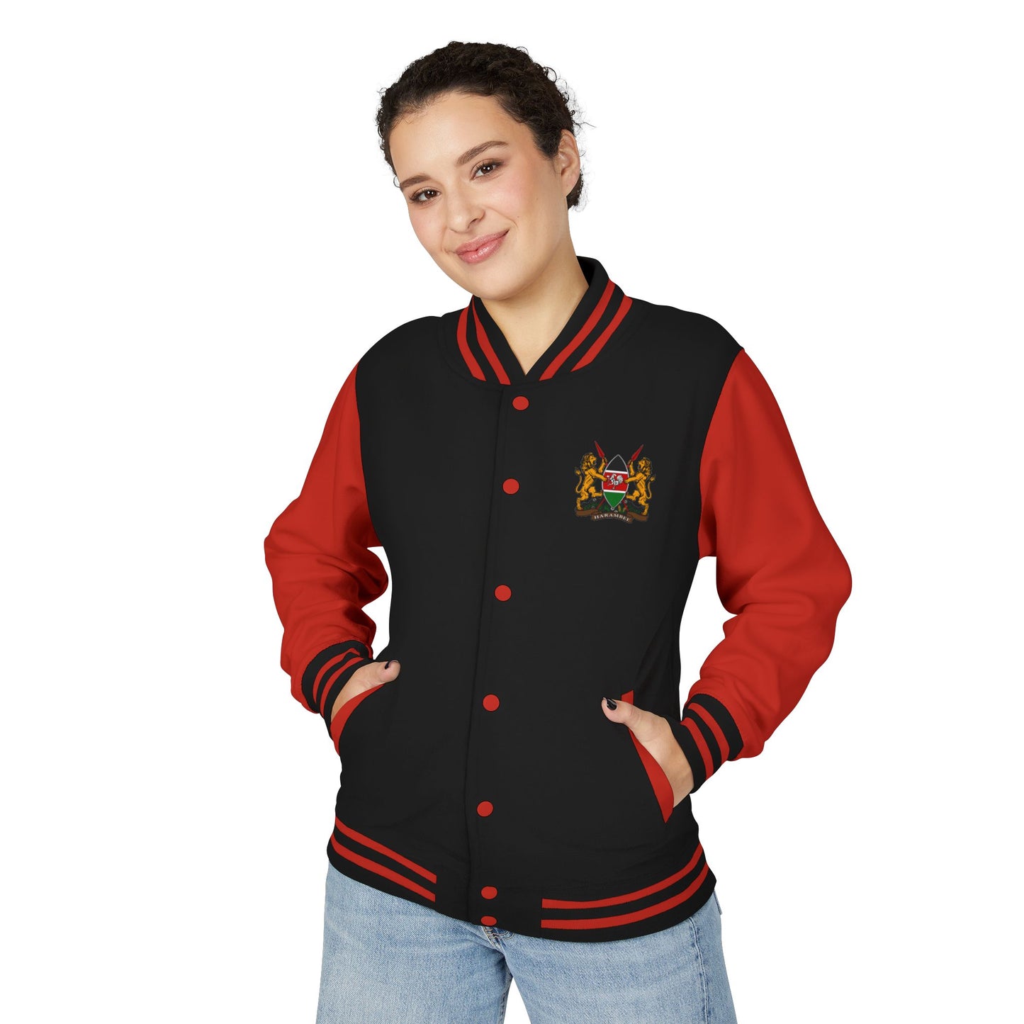 Letterman Jacket with Kenyan Coat of Arms — Retro Varsity