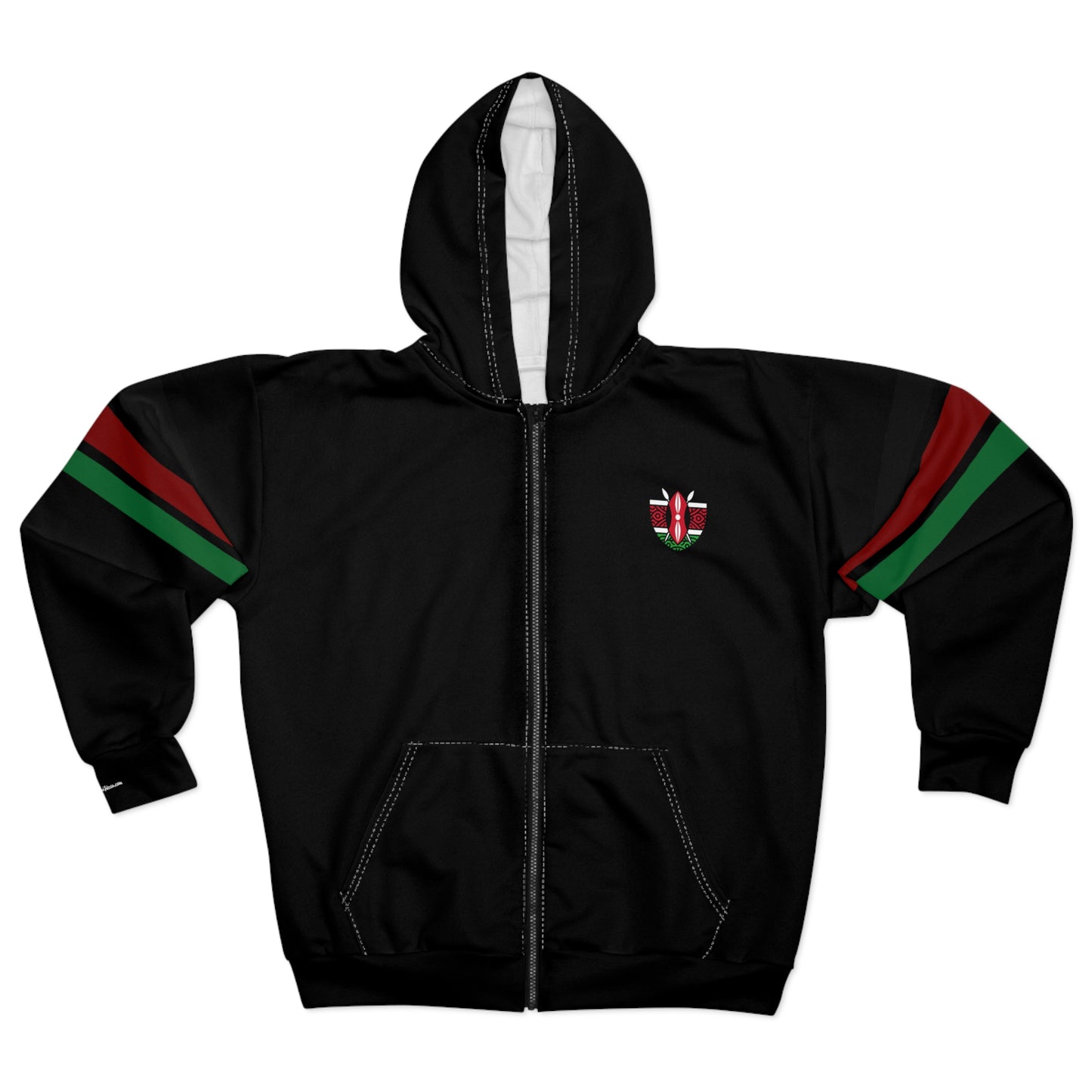 Kenyan Striped Sleeve Zip Hoodie