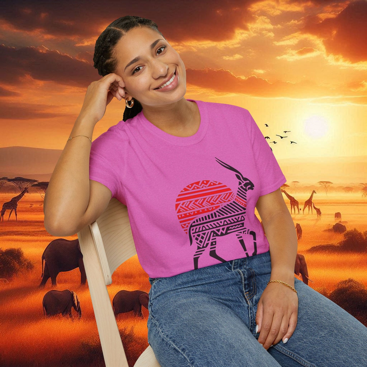 African Bead Style Impala T-Shirt