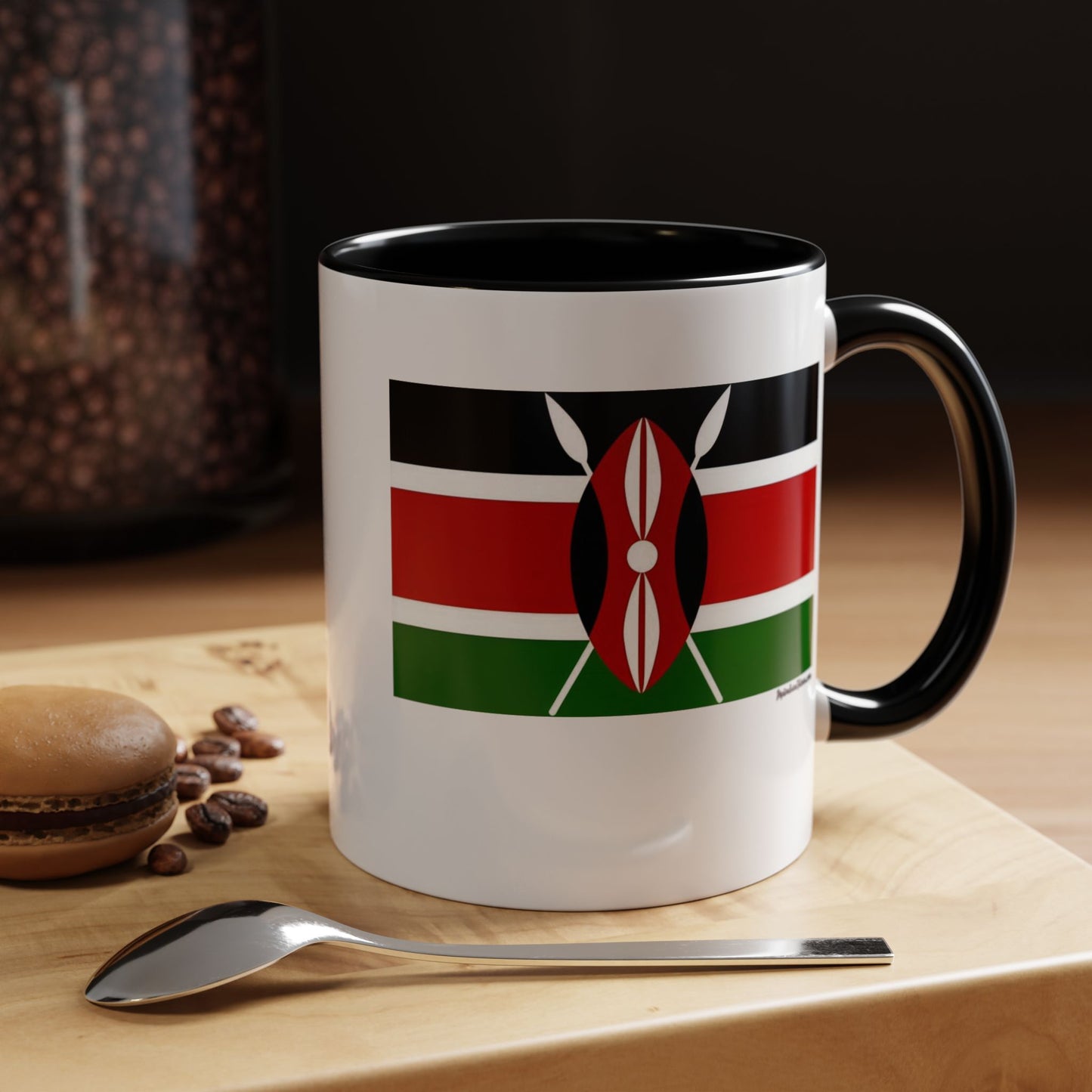 Small Kenyan Flag Accent Coffee Mug