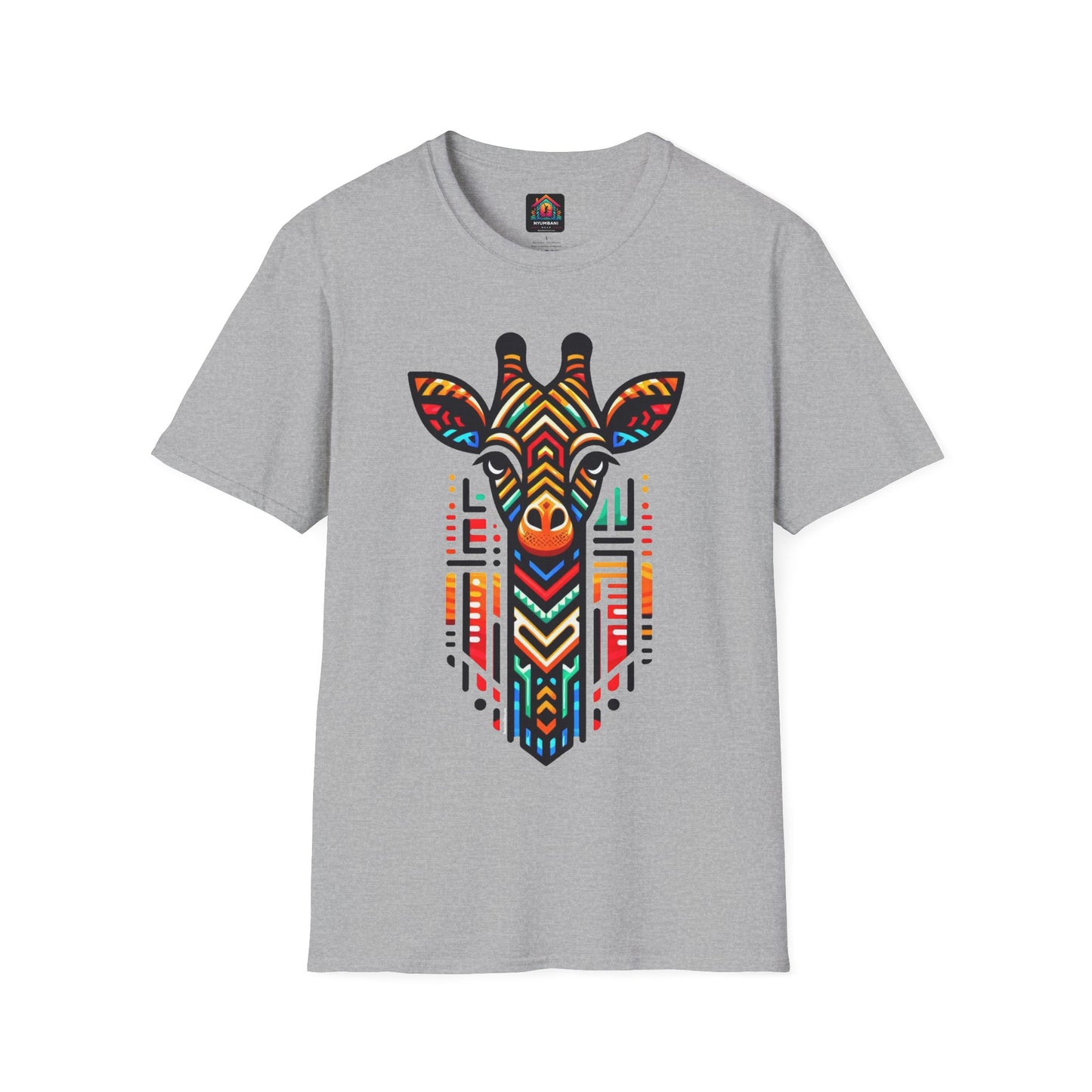 Giraffe T-Shirt with African Bead Design