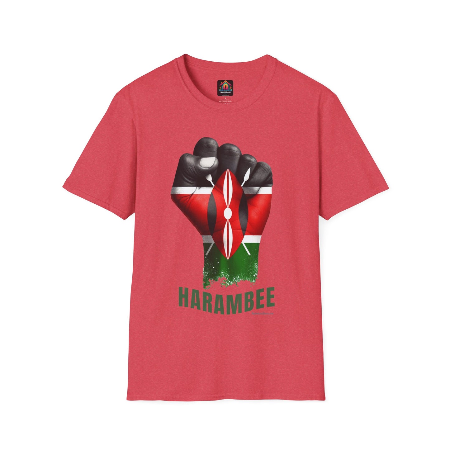 Kenyan Harambee Unisex T-Shirt with Black Fist and Kenyan Flag