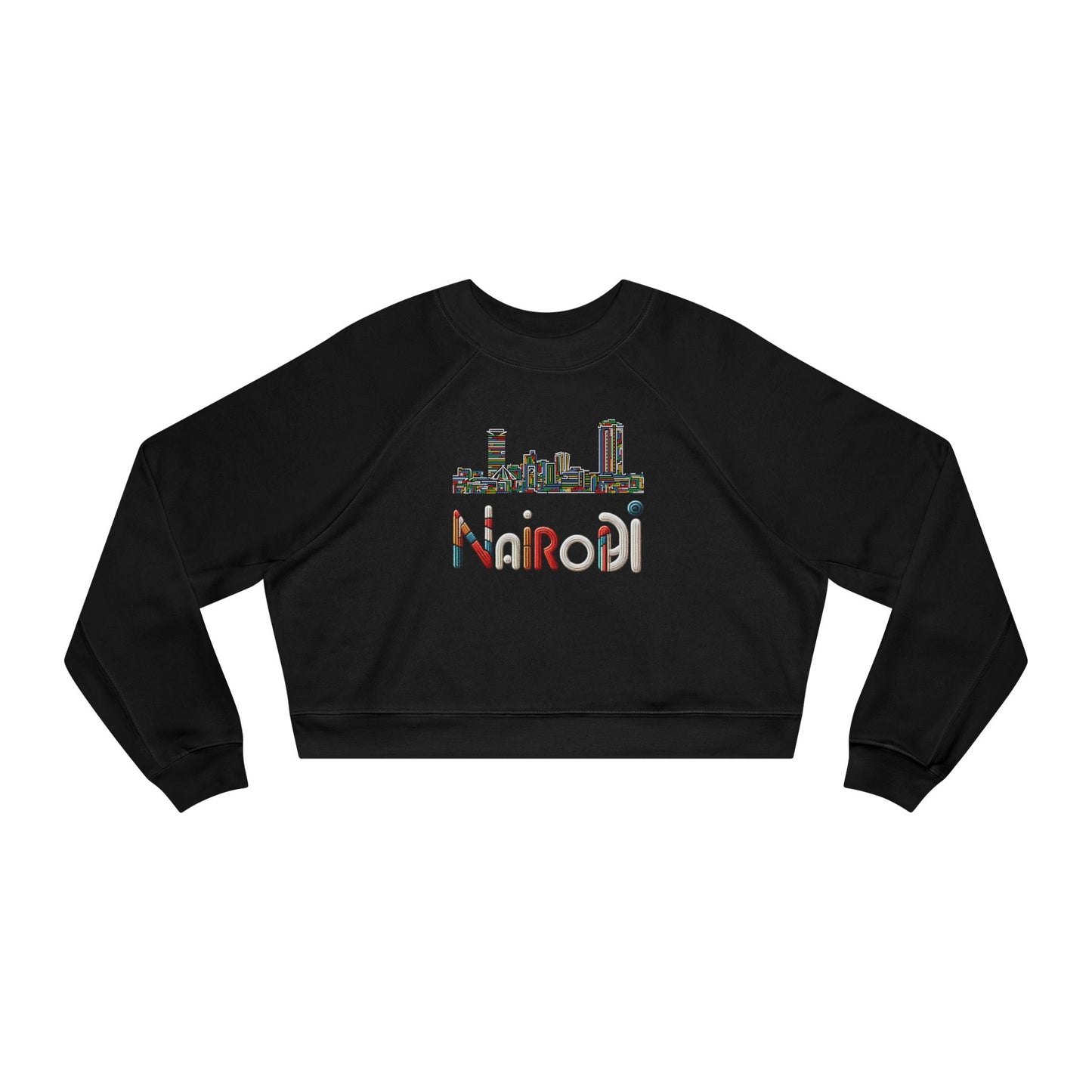 Cropped Fleece Pullover - Nairobi Bead Skyline Design
