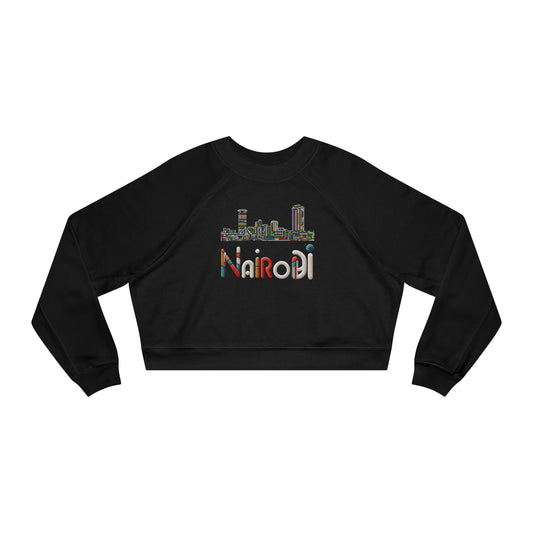 Cropped Fleece Pullover - Nairobi Bead Skyline Design