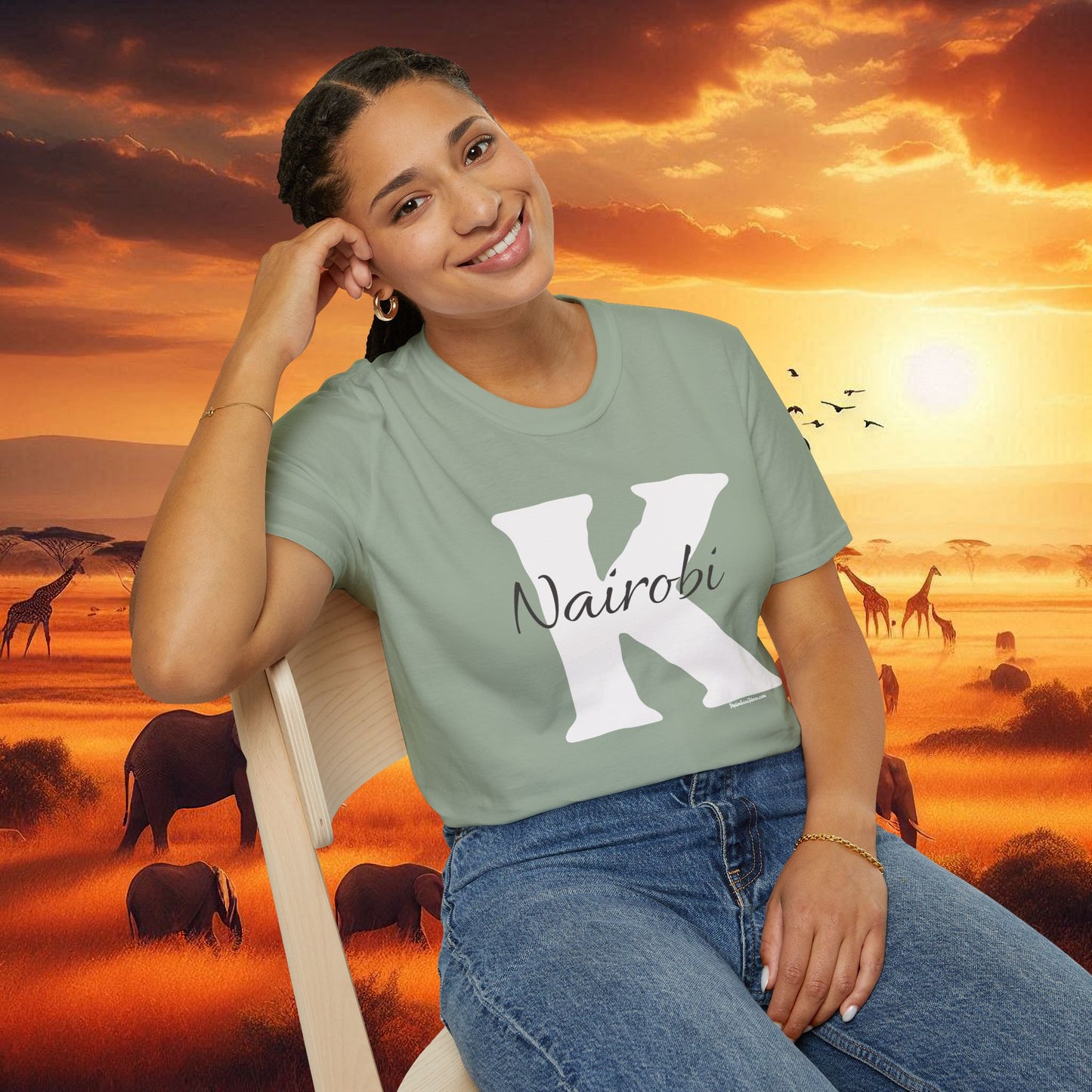 Graphic Tee: K with Nairobi Unisex Softstyle T-Shirt